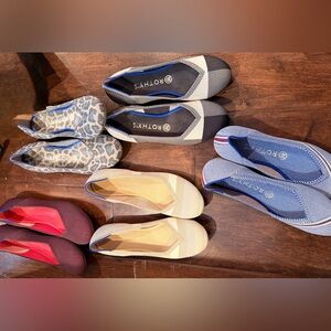 Rothy's Women's Flats in Leopard, Black, Blue, Red, and Beige (lot)